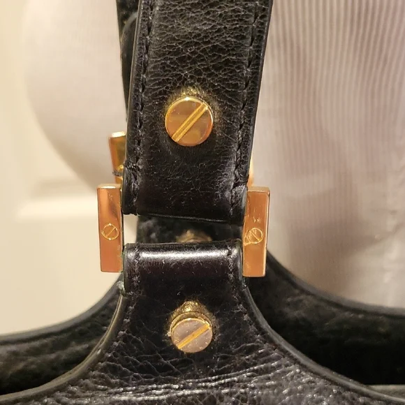 Tory Burch Bombe Black Leather Tote Bag - Picture 2 of 9